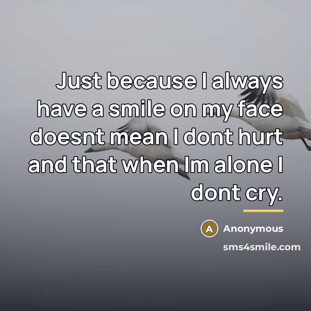 “Just because I always have a smile on my face…” quote by Anonymous