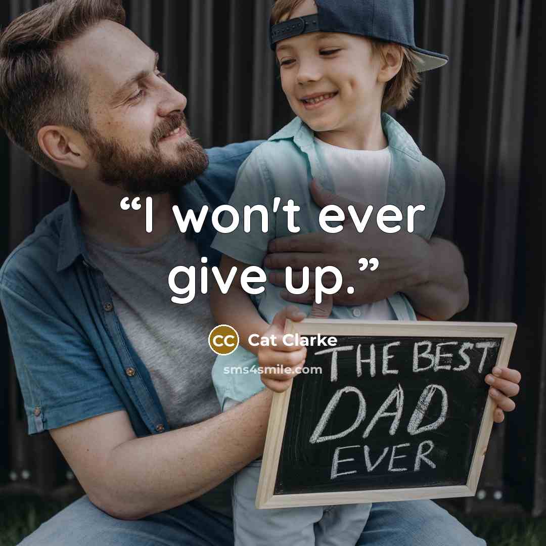 “I won't ever give up.” quote by Cat Clarke