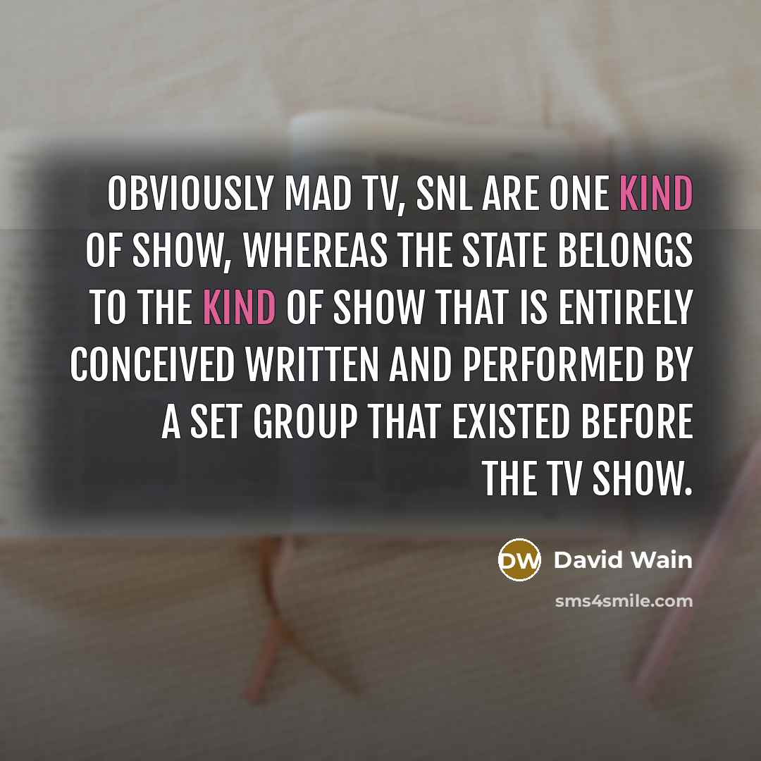 “Obviously Mad TV, SNL are one kind of show, whereas…” quote by David Wain