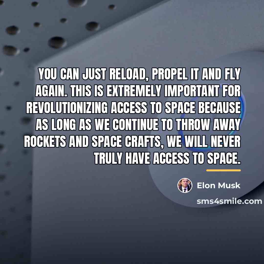 “You can just reload, propel it and fly again. This…” quote by Elon Musk