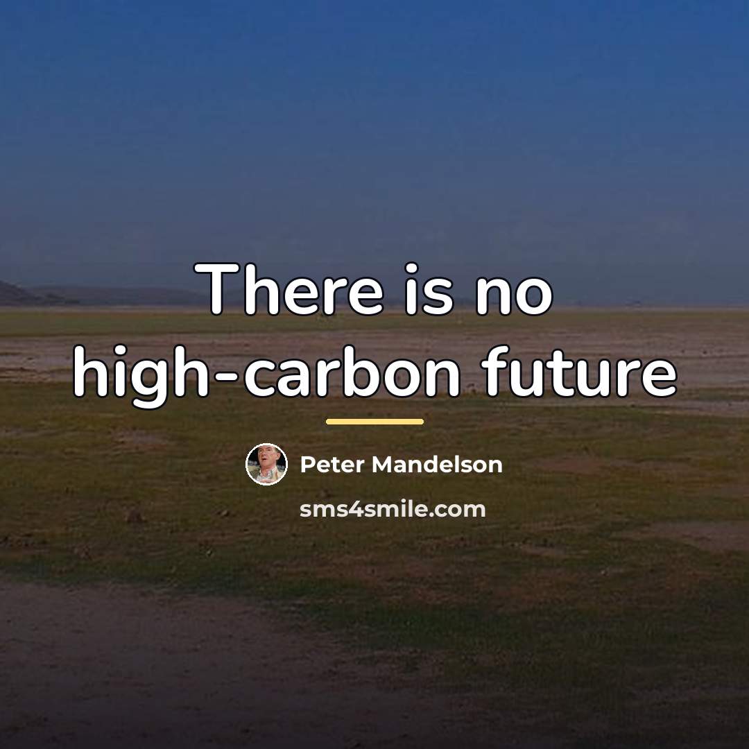 “There is no high-carbon future…” quote by Peter Mandelson