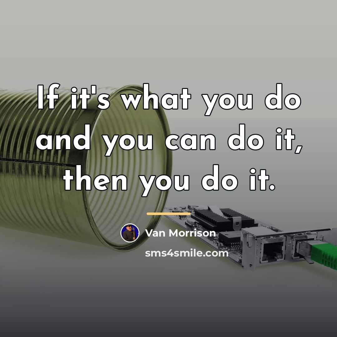 “If it's what you do and you can do it,…” quote by Van Morrison
