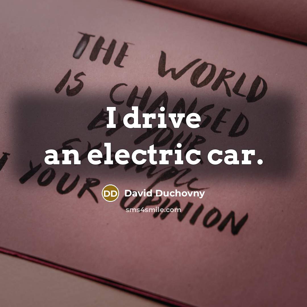 “I drive an electric car.…” quote by David Duchovny