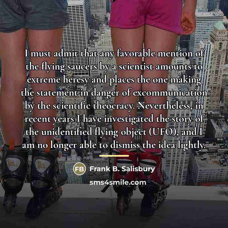 “I must admit that any favorable mention of the flying…” quote by Frank B. Salisbury