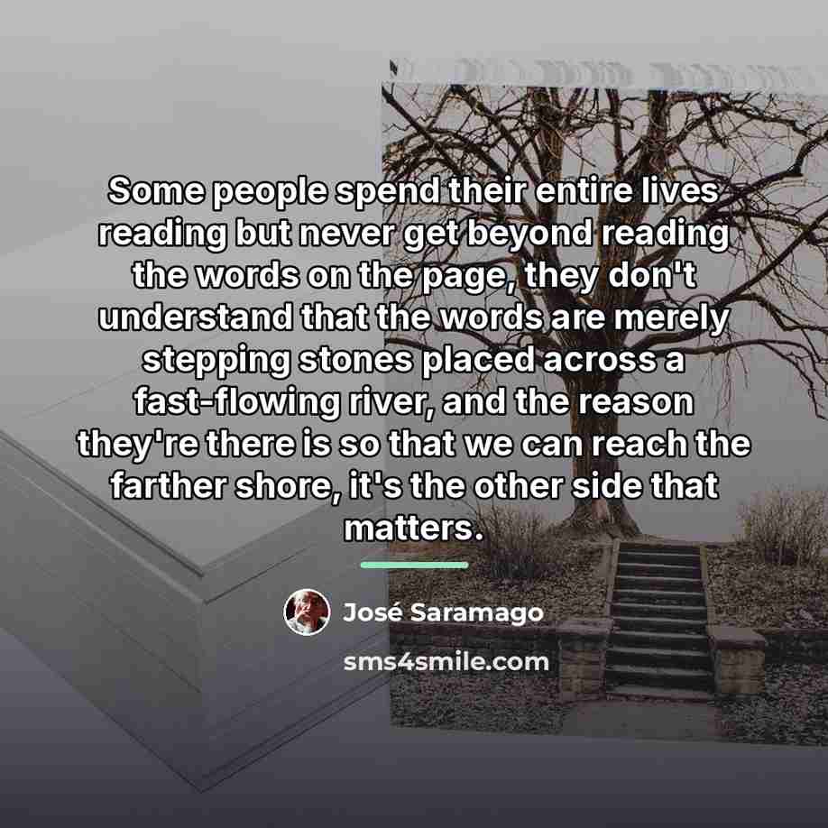 “Some people spend their entire lives reading but never get…” quote by Jose Saramago