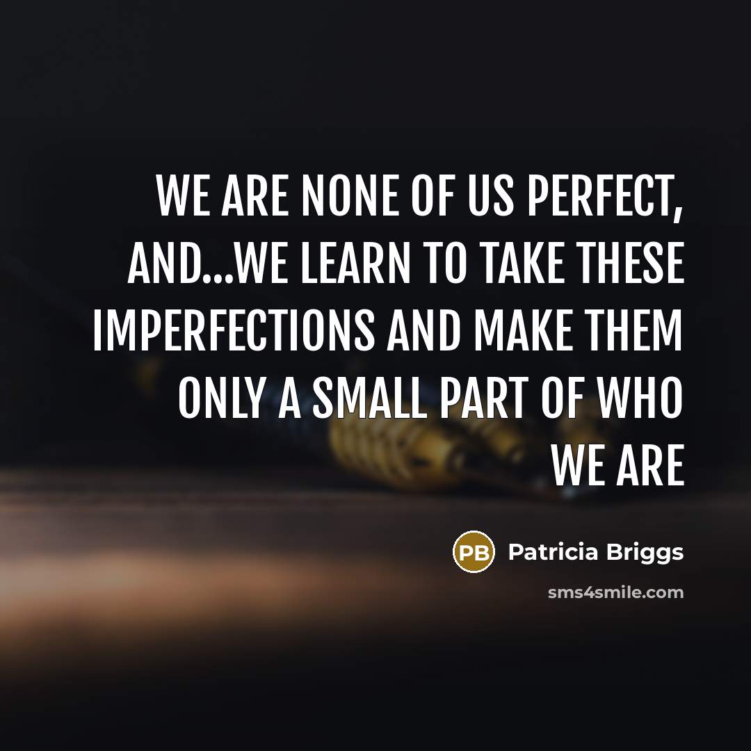 “We are none of us perfect, and...we learn to take…” quote by Patricia Briggs