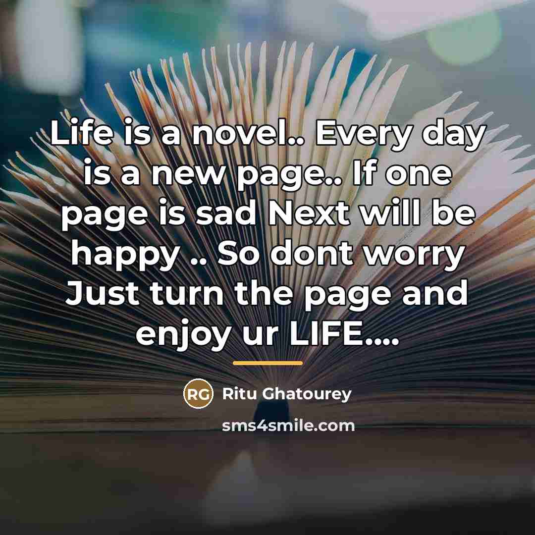 “Life is a novel.. Every day is a new page..…” quote by Ritu Ghatourey