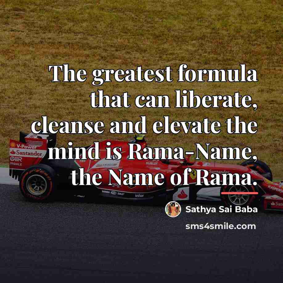 “The greatest formula that can liberate, cleanse and elevate the…” quote by Sathya Sai Baba