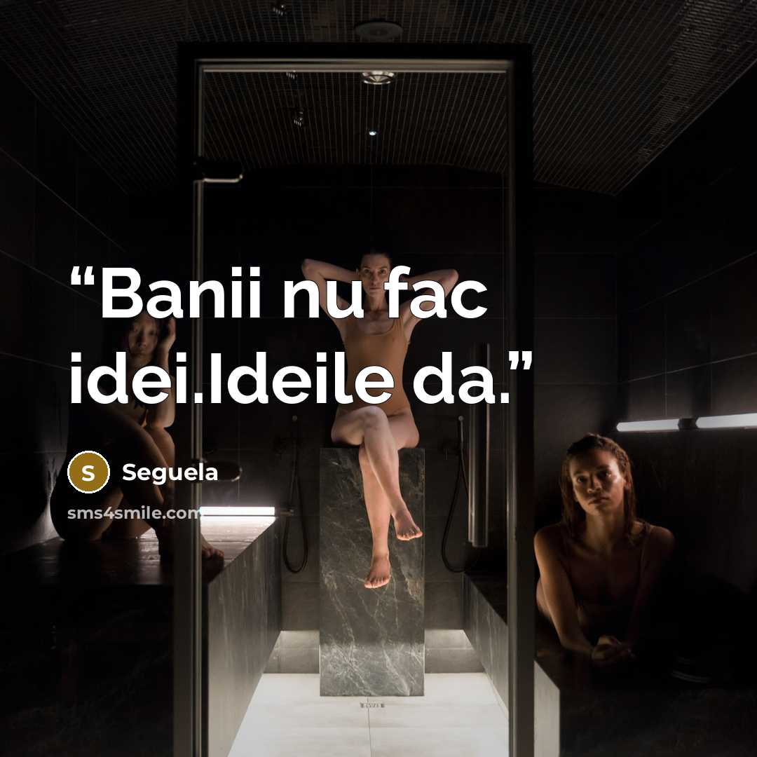 “Banii nu fac idei.Ideile da.” quote by Seguela