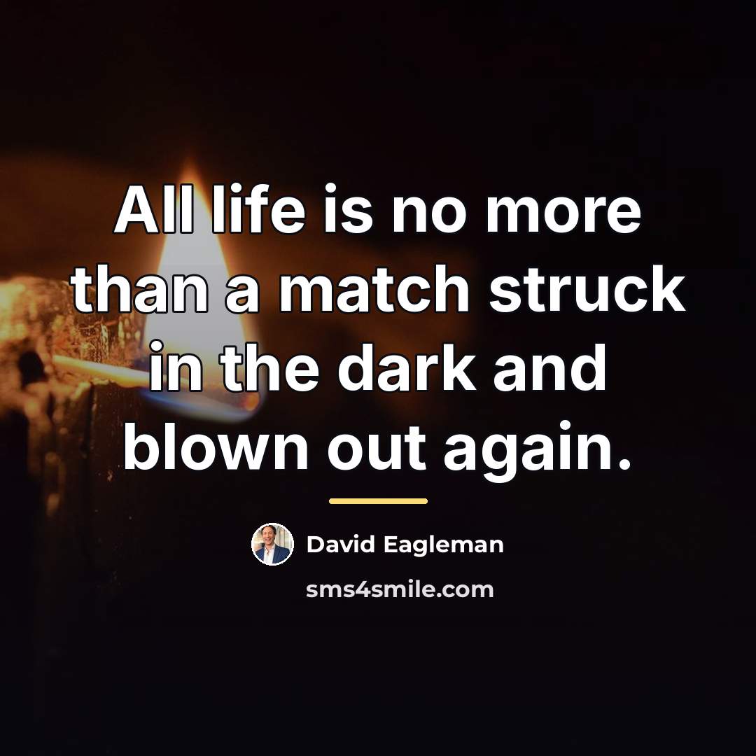“All life is no more than a match struck in…” quote by David Eagleman