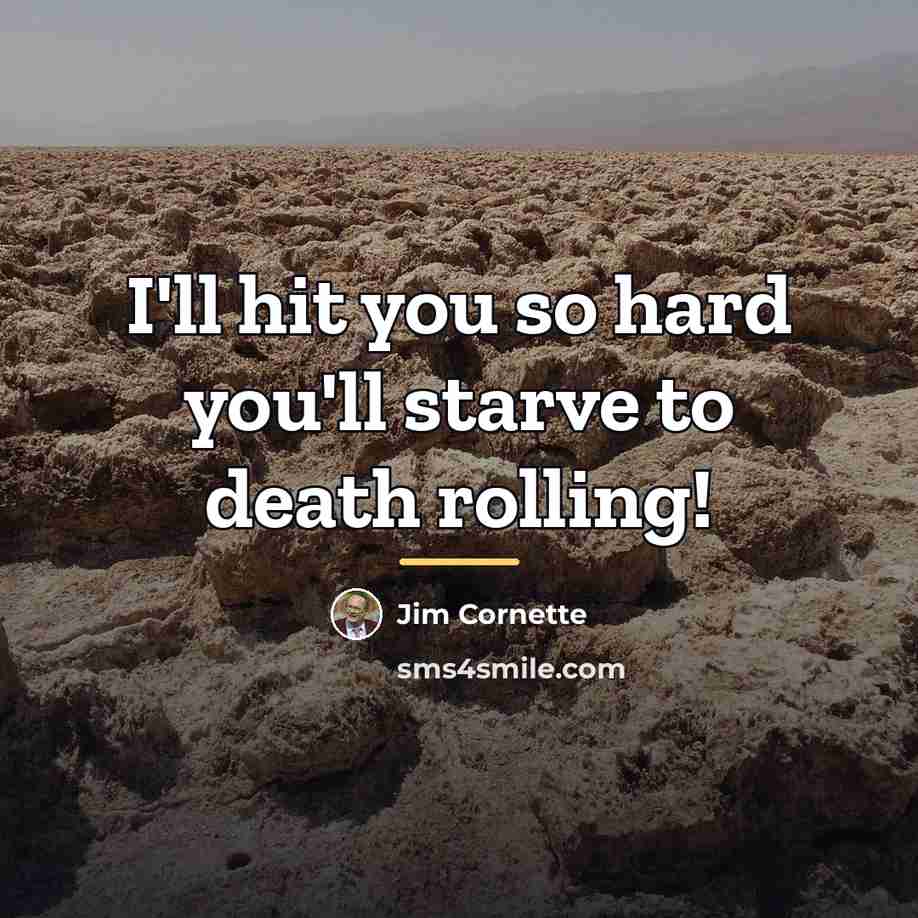 “I'll hit you so hard you'll starve to death rolling!…” quote by Jim Cornette