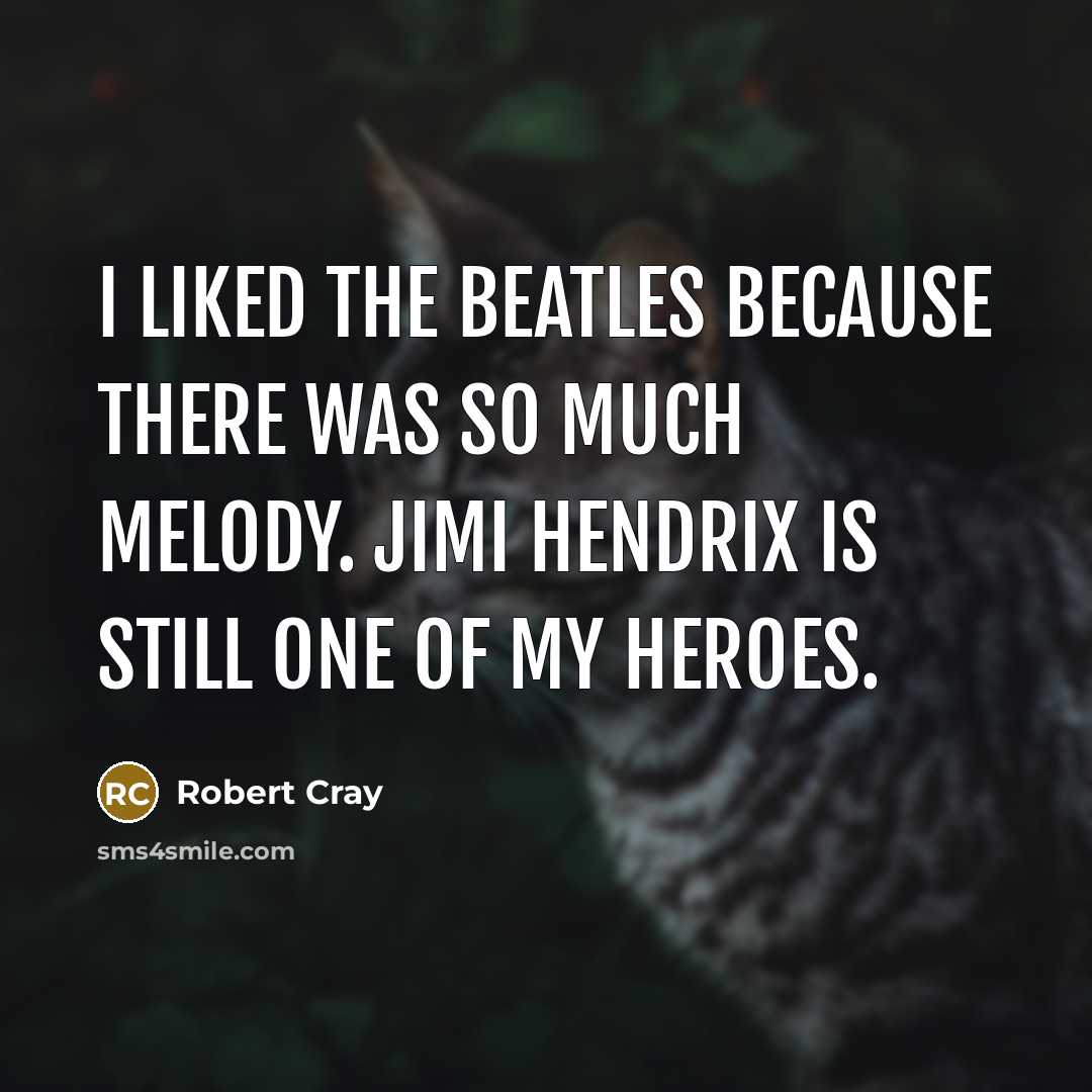 “I liked the Beatles because there was so much melody.…” quote by Robert Cray