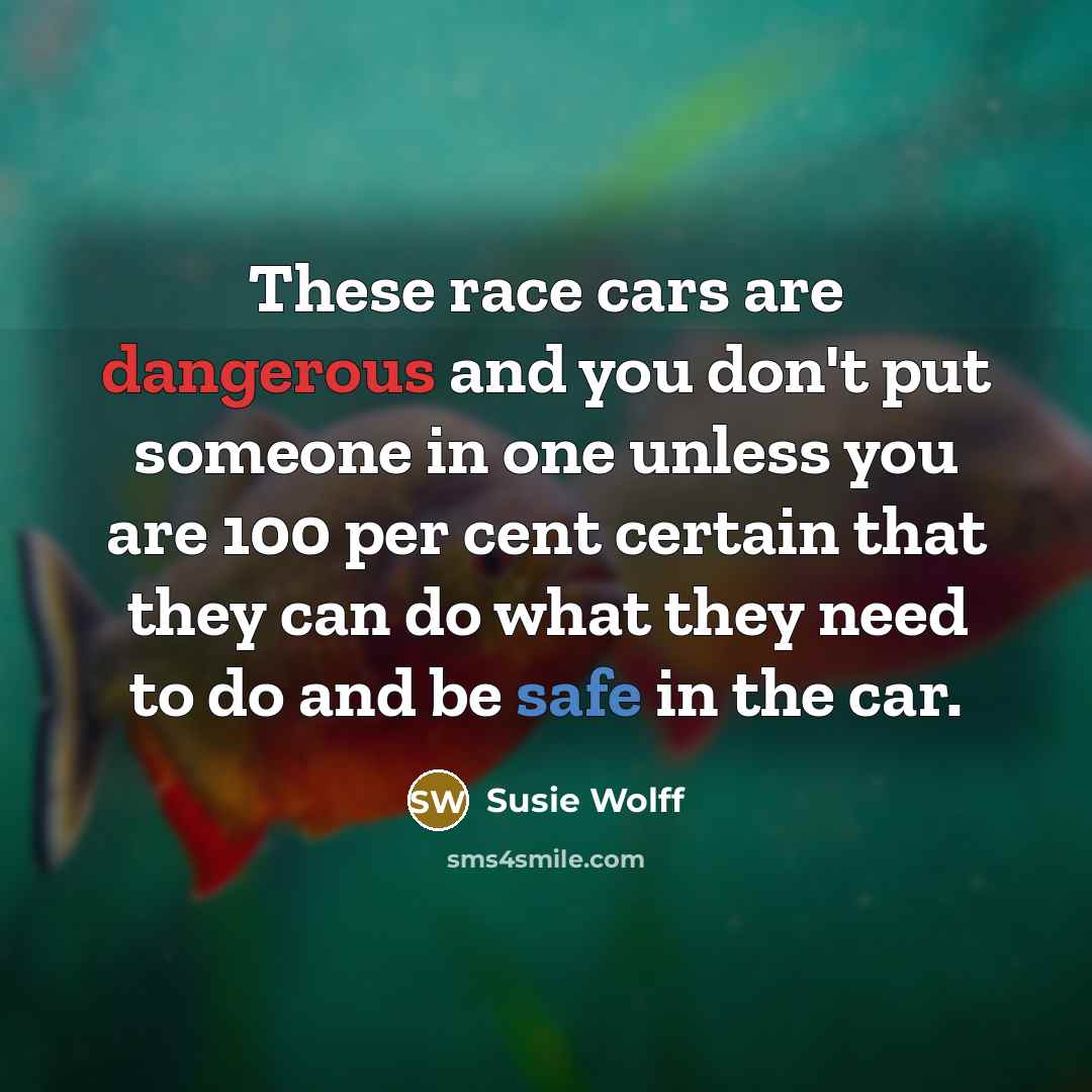“These race cars are dangerous and you don't put someone…” quote by Susie Wolff