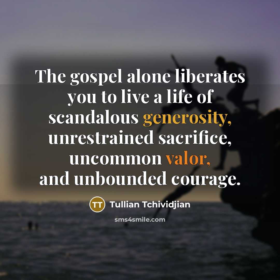 “The gospel alone liberates you to live a life of…” quote by Tullian Tchividjian