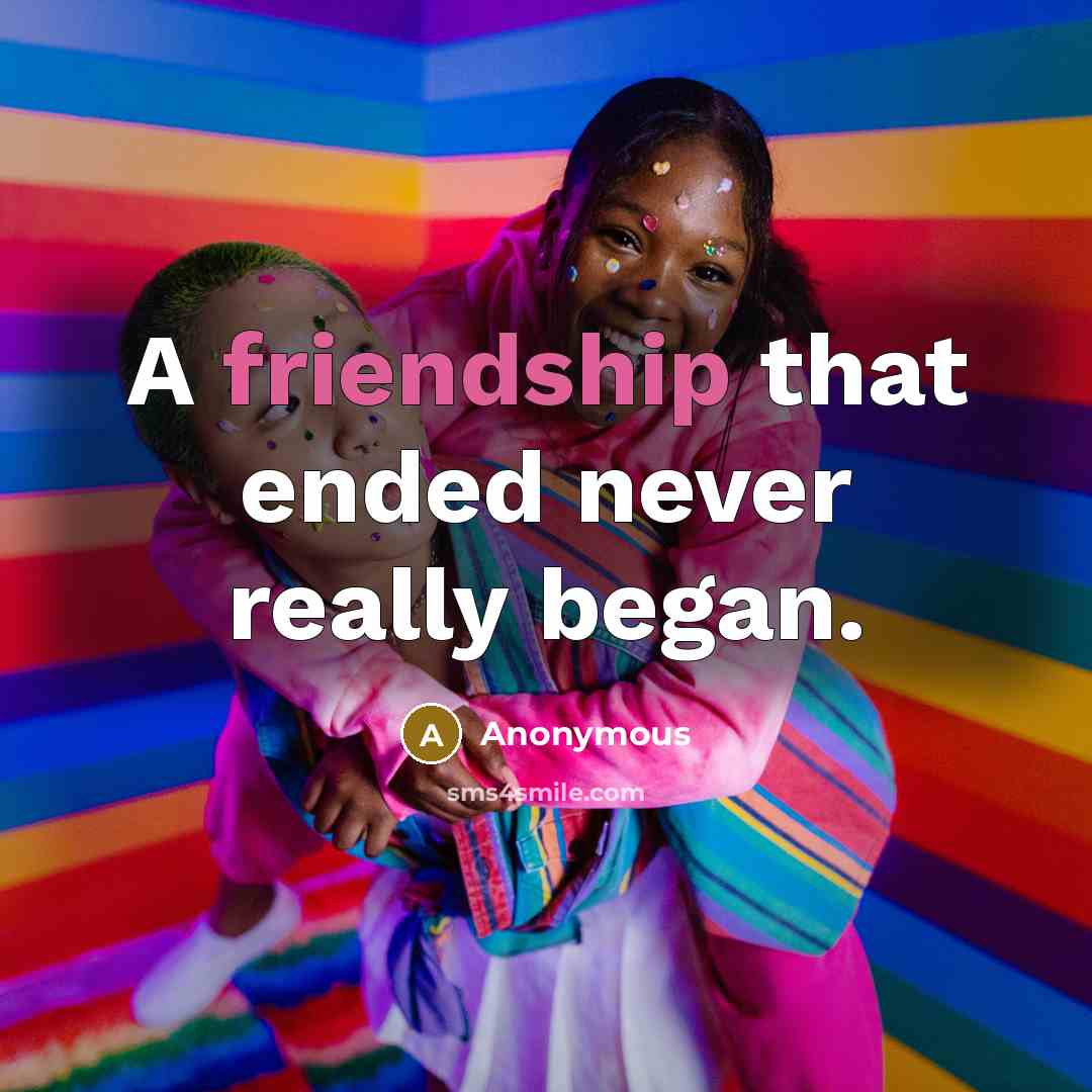 “A friendship that ended never really began.…” quote by Anonymous