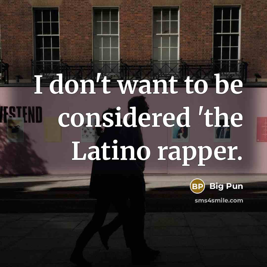 “I don't want to be considered 'the Latino rapper.” quote by Big Pun