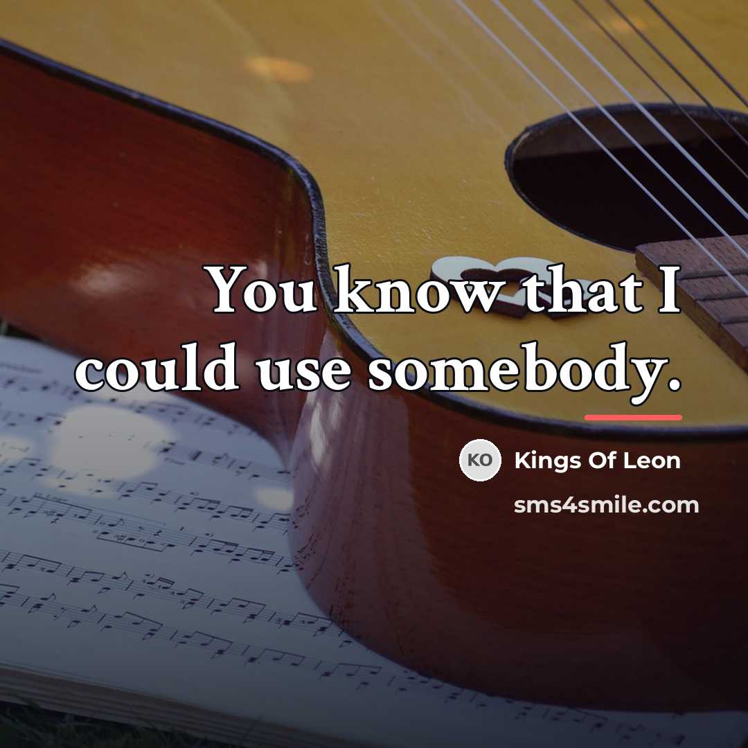 “You know that I could use somebody.…” quote by Kings Of Leon