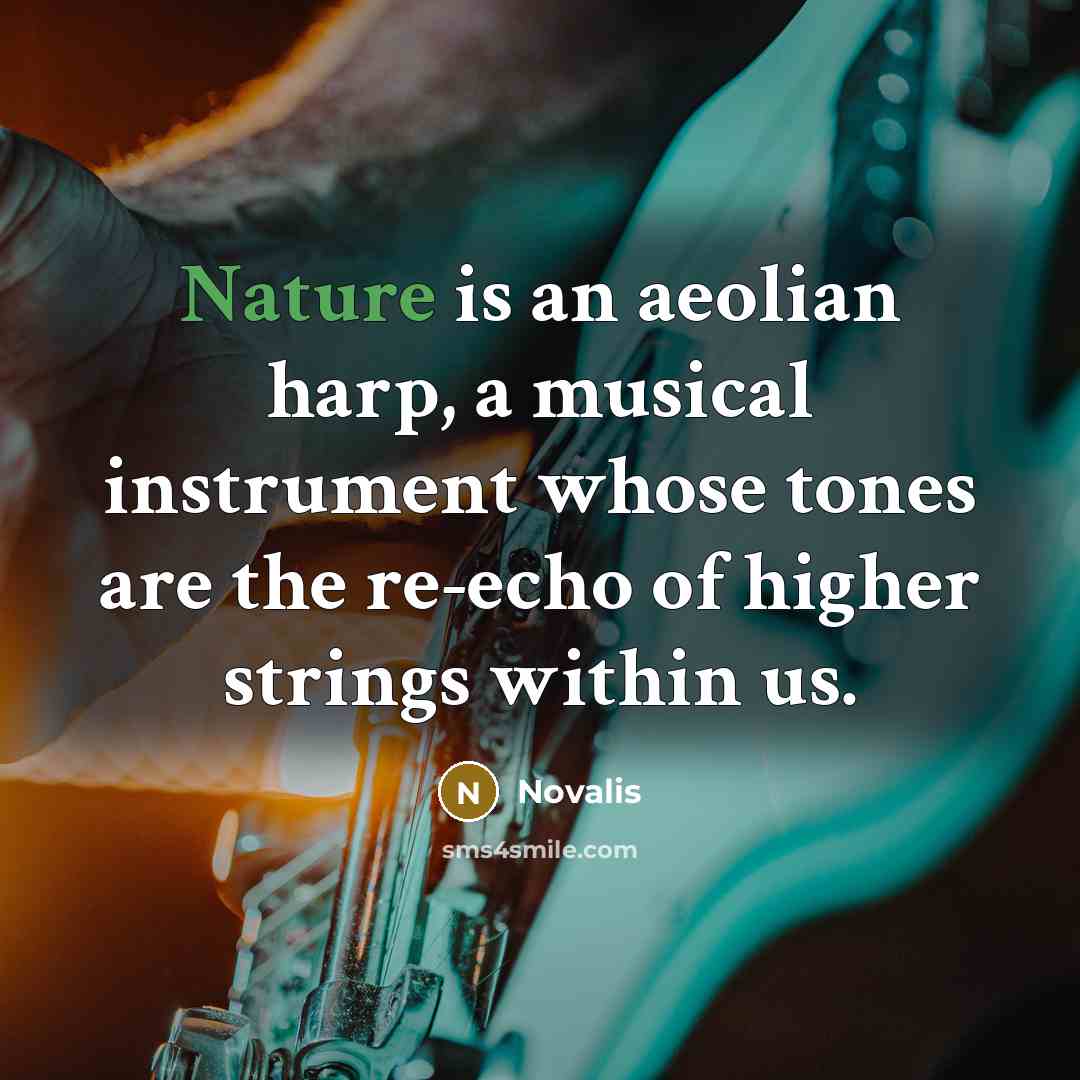 “Nature is an aeolian harp, a musical instrument whose tones…” quote by Novalis