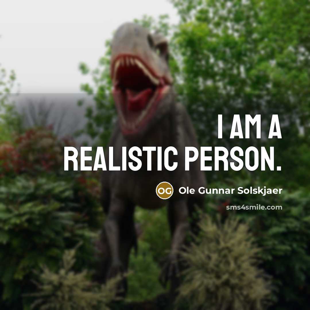 “I am a realistic person.…” quote by Ole Gunnar Solskjaer