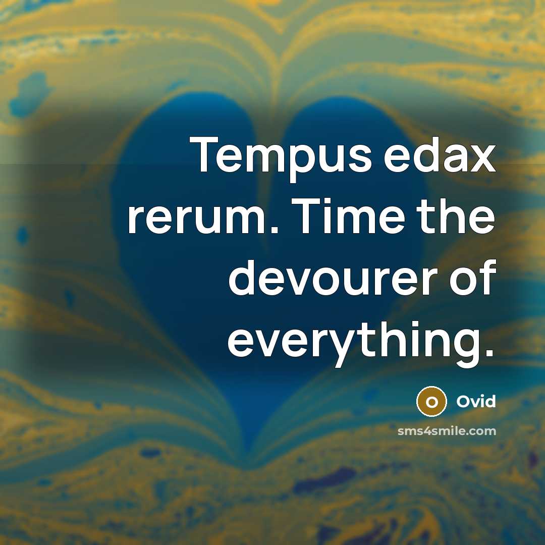 “Tempus edax rerum. Time the devourer of everything.” quote by Ovid