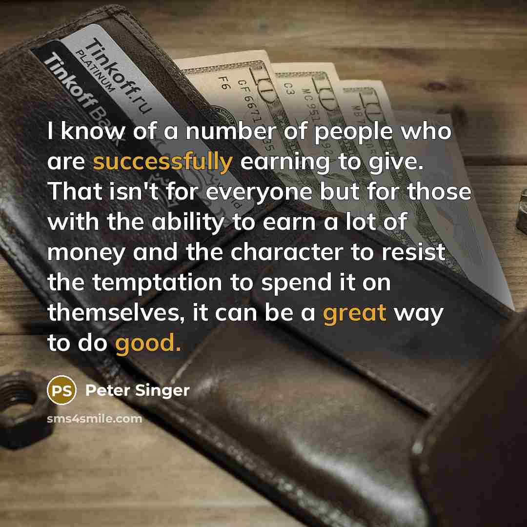 “I know of a number of people who are successfully…” quote by Peter Singer