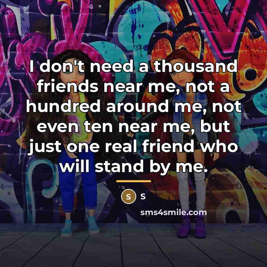 “I don't need a thousand friends near me, not a…” quote by S