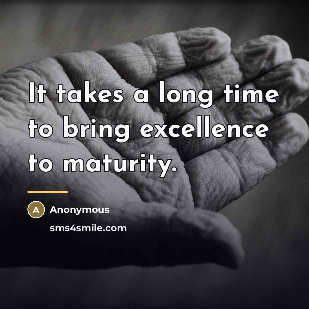 “It takes a long time to bring excellence to maturity.…” quote by Anonymous