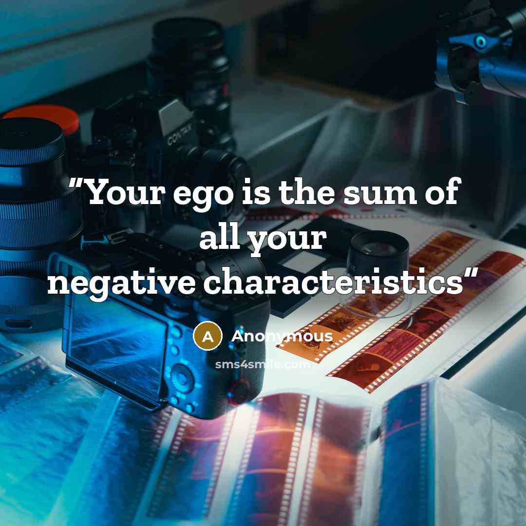 “Your ego is the sum of all your negative characteristics” quote by Anonymous