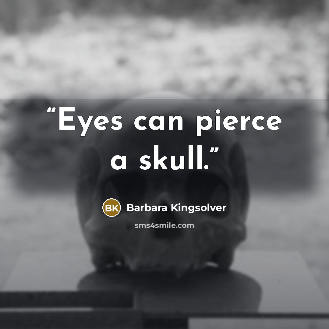 “Eyes can pierce a skull.” quote by Barbara Kingsolver