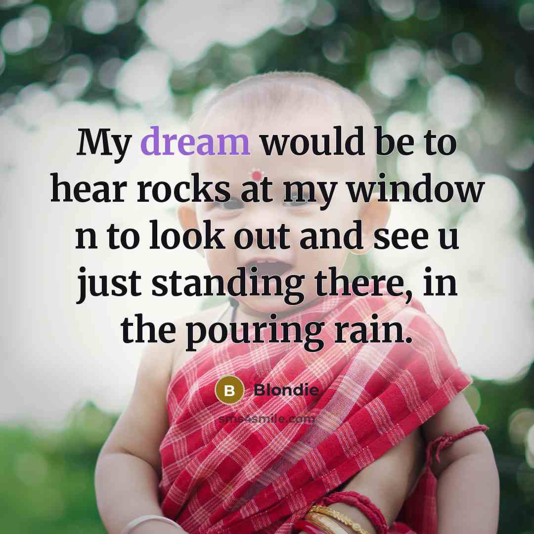 “My dream would be to hear rocks at my window…” quote by Blondie
