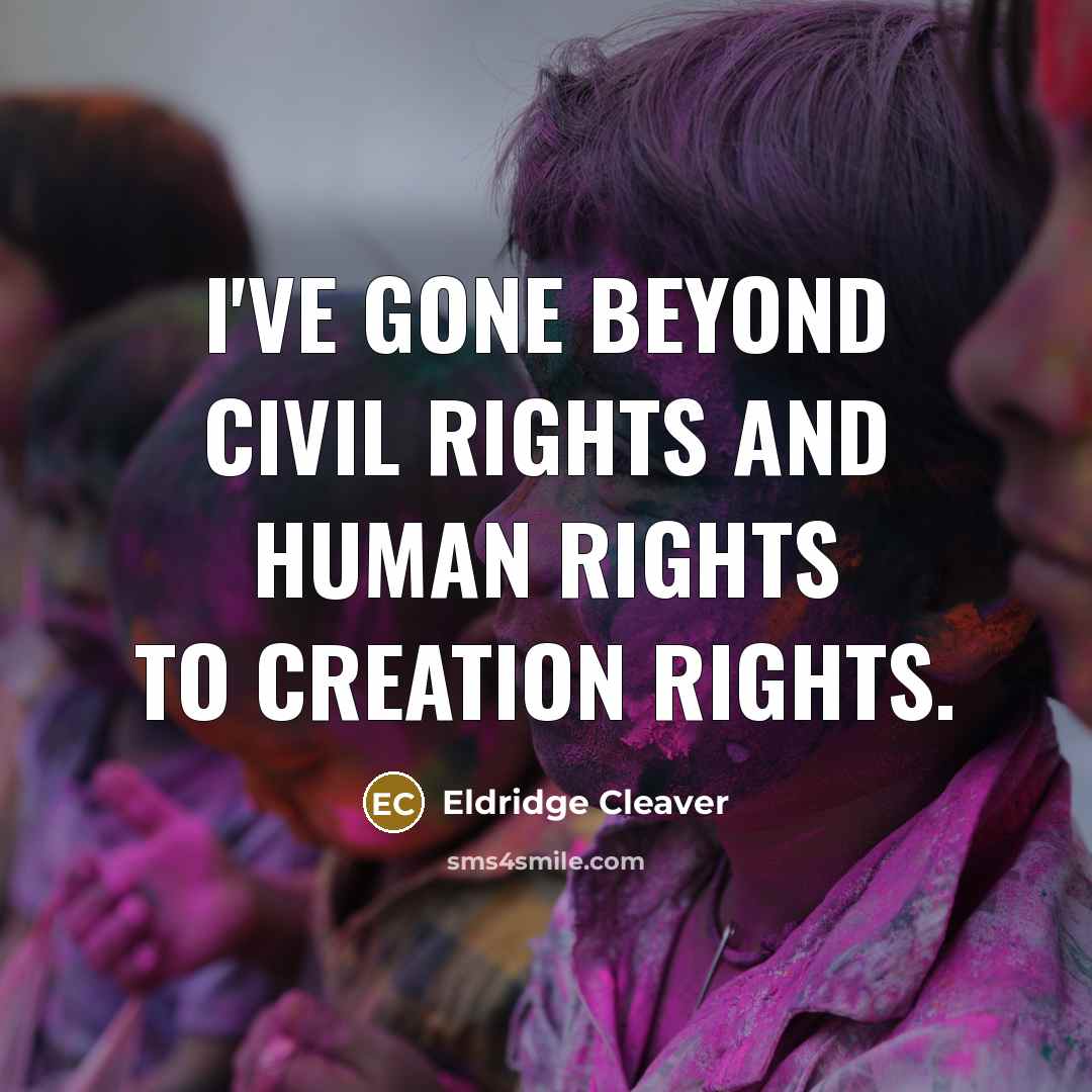 “I've gone beyond civil rights and human rights to creation…” quote by Eldridge Cleaver