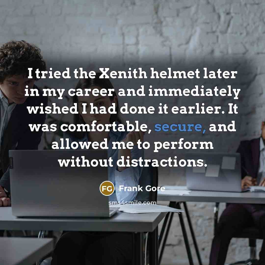 “I tried the Xenith helmet later in my career and…” quote by Frank Gore