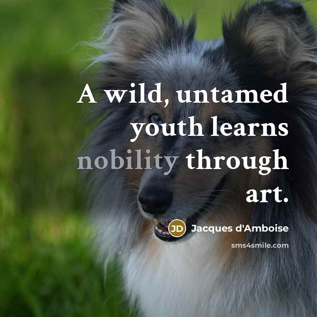 “A wild, untamed youth learns nobility through art.…” quote by Jacques d'Amboise