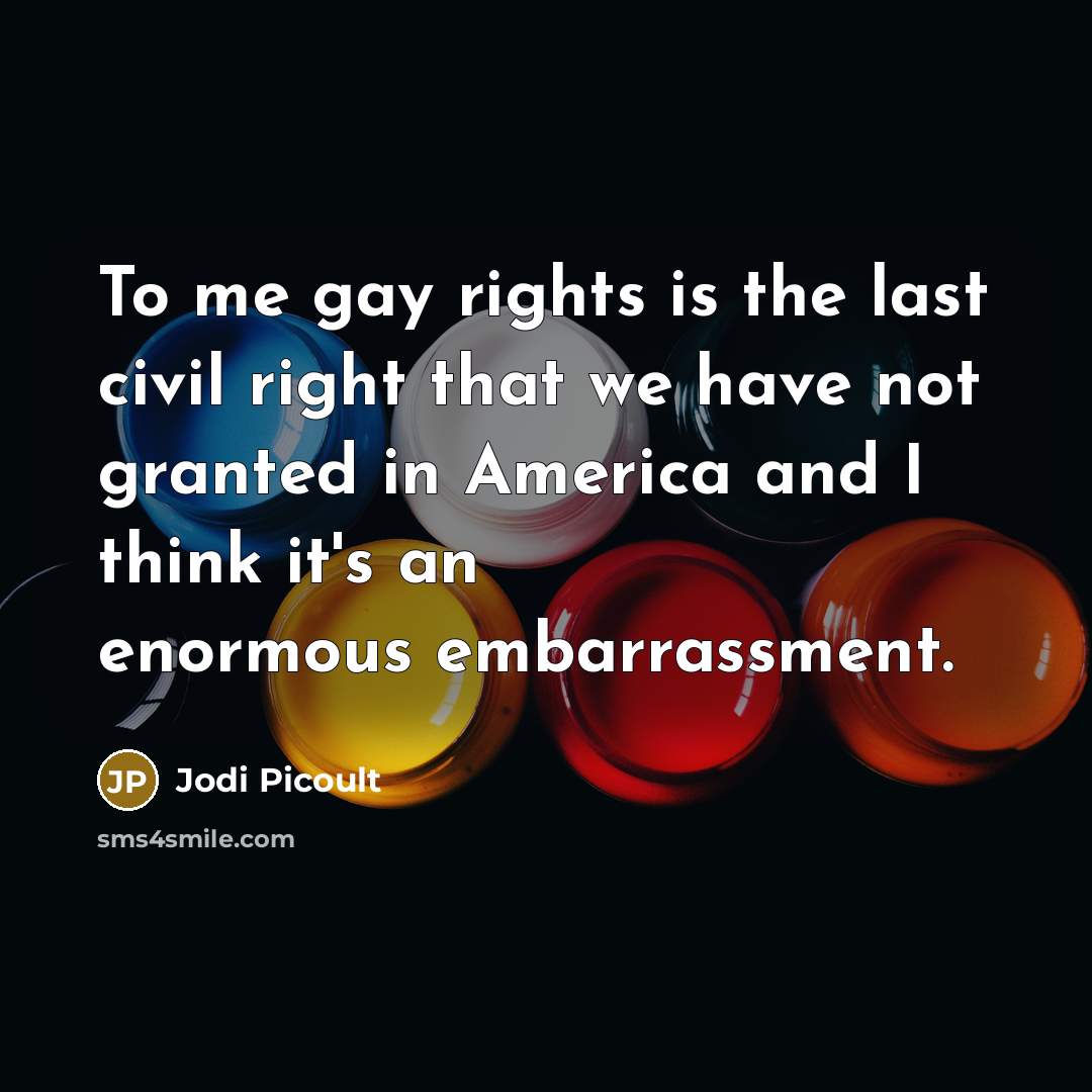 “To me gay rights is the last civil right that…” quote by Jodi Picoult