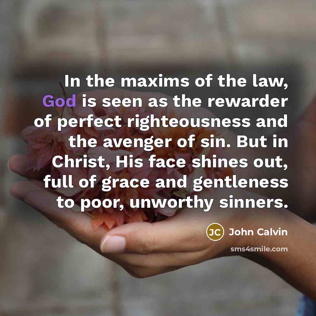 “In the maxims of the law, God is seen as…” quote by John Calvin