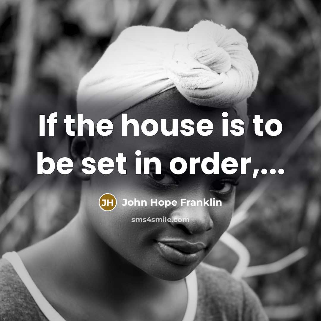 “If the house is to be set in order,...…” quote by John Hope Franklin