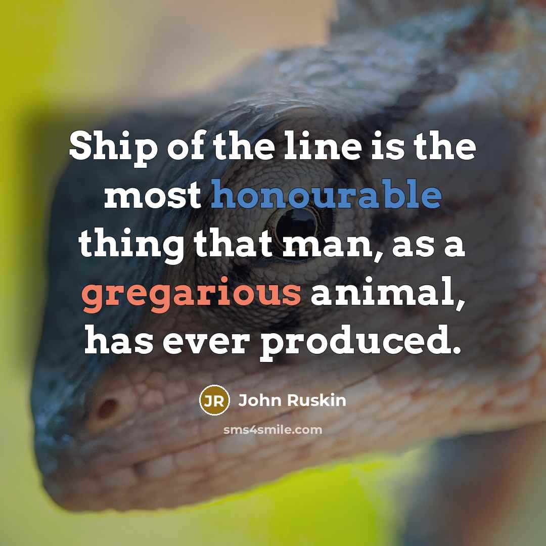 “Ship of the line is the most honourable thing that…” quote by John Ruskin