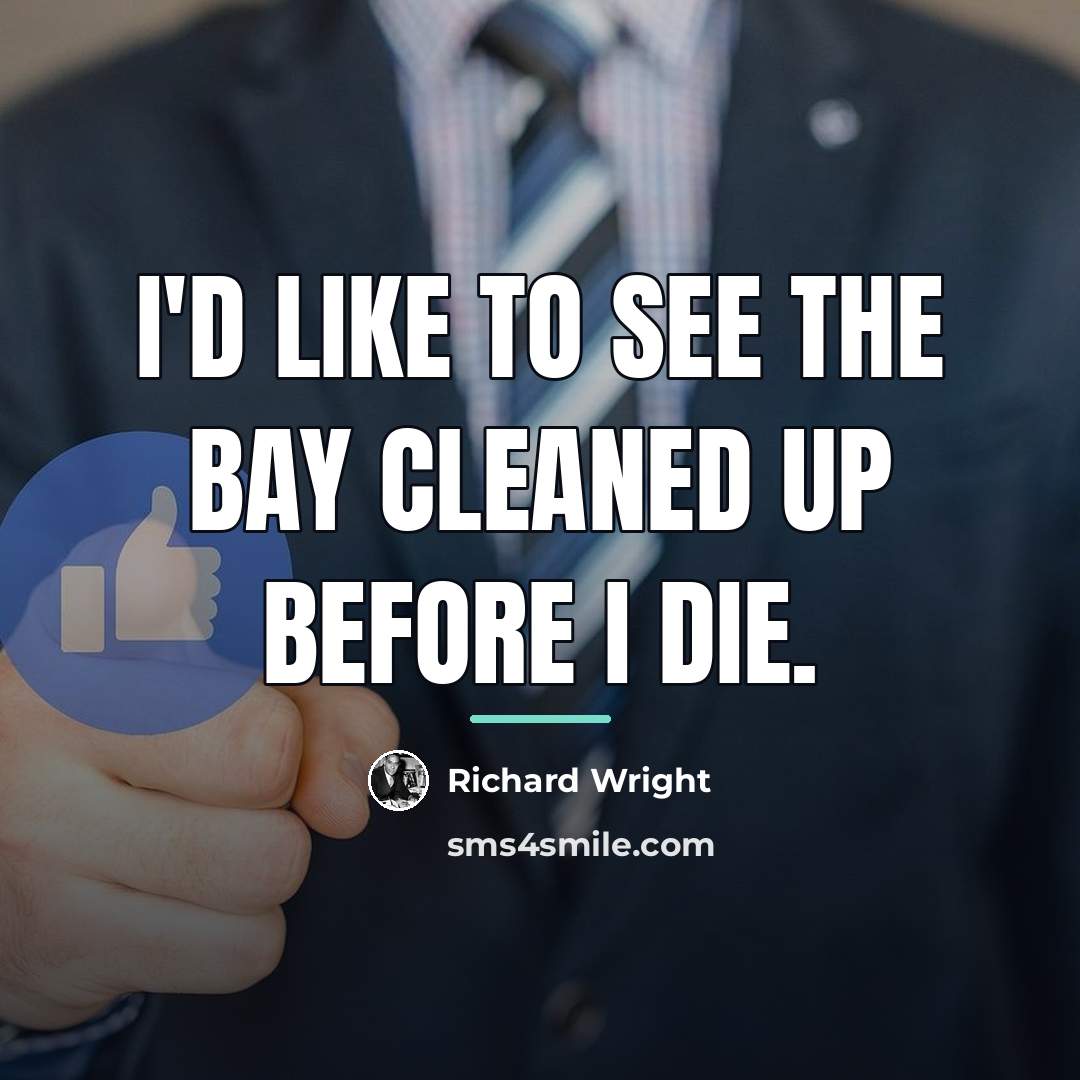 “I'd like to see the bay cleaned up before I…” quote by Richard Wright