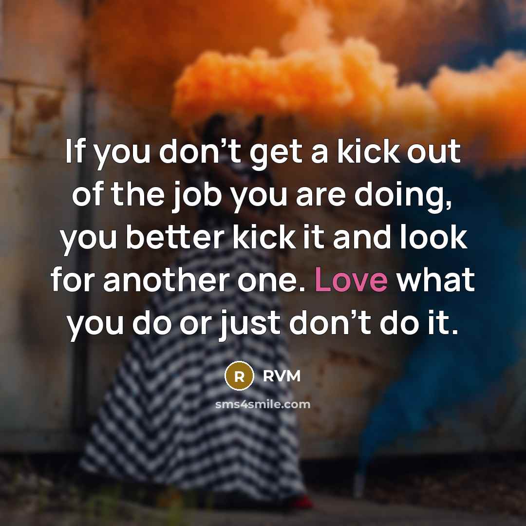 “If you don't get a kick out of the job…” quote by RVM