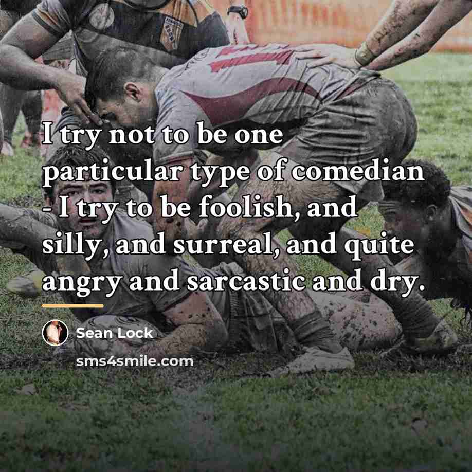 “I try not to be one particular type of comedian…” quote by Sean Lock