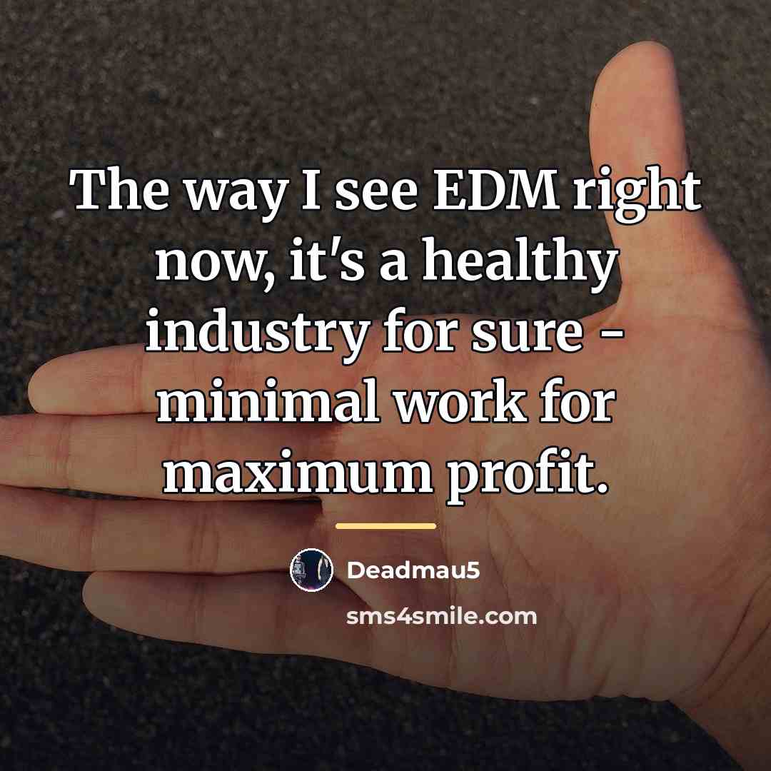 “The way I see EDM right now, it's a healthy…” quote by Deadmau5