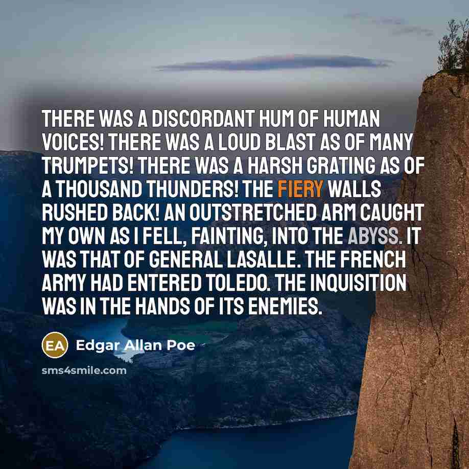 “There was a discordant hum of human voices! There was…” quote by Edgar Allan Poe