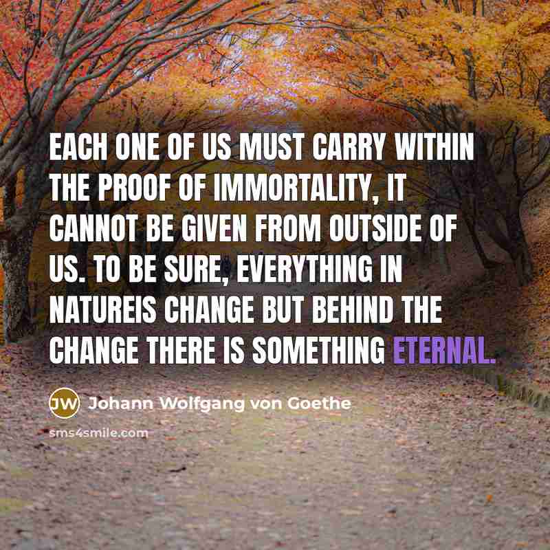 “Each one of us must carry within the proof of…” quote by Johann Wolfgang von Goethe