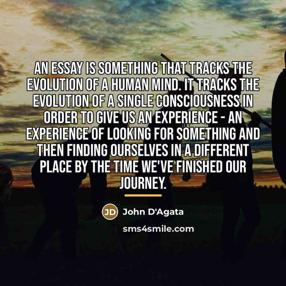 “An essay is something that tracks the evolution of a…” quote by John D'Agata