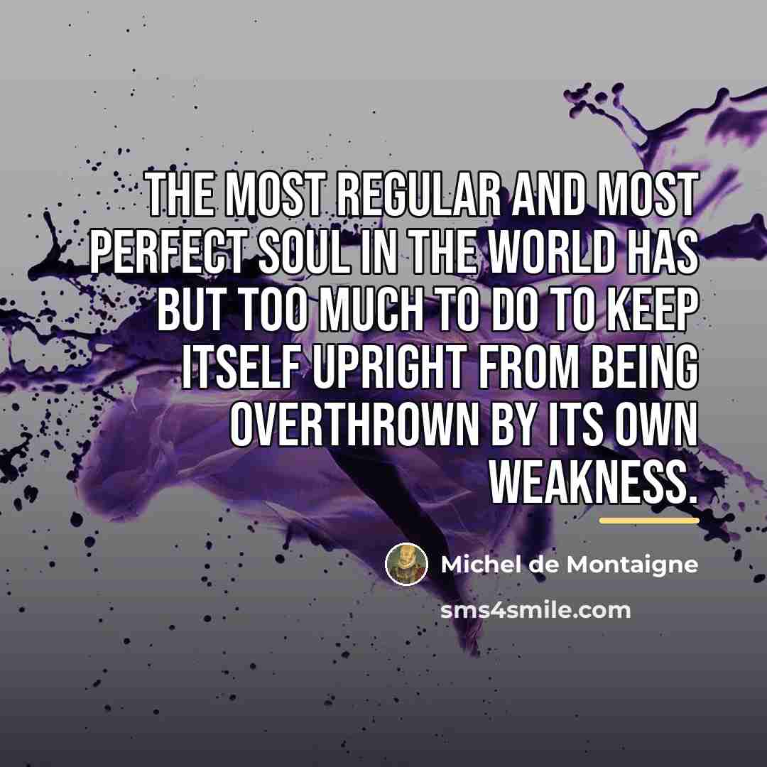 “The most regular and most perfect soul in the world…” quote by Michel de Montaigne