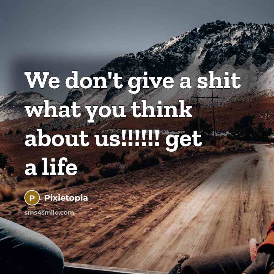 “We don't give a shit what you think about us!!!!!!…” quote by Pixietopia