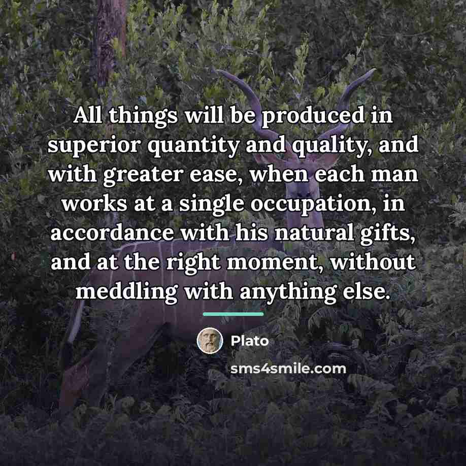 “All things will be produced in superior quantity and quality,…” quote by Plato