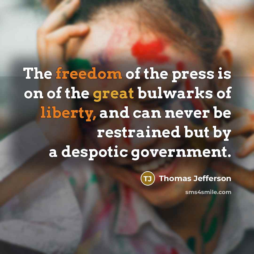 “The freedom of the press is on of the great…” quote by Thomas Jefferson