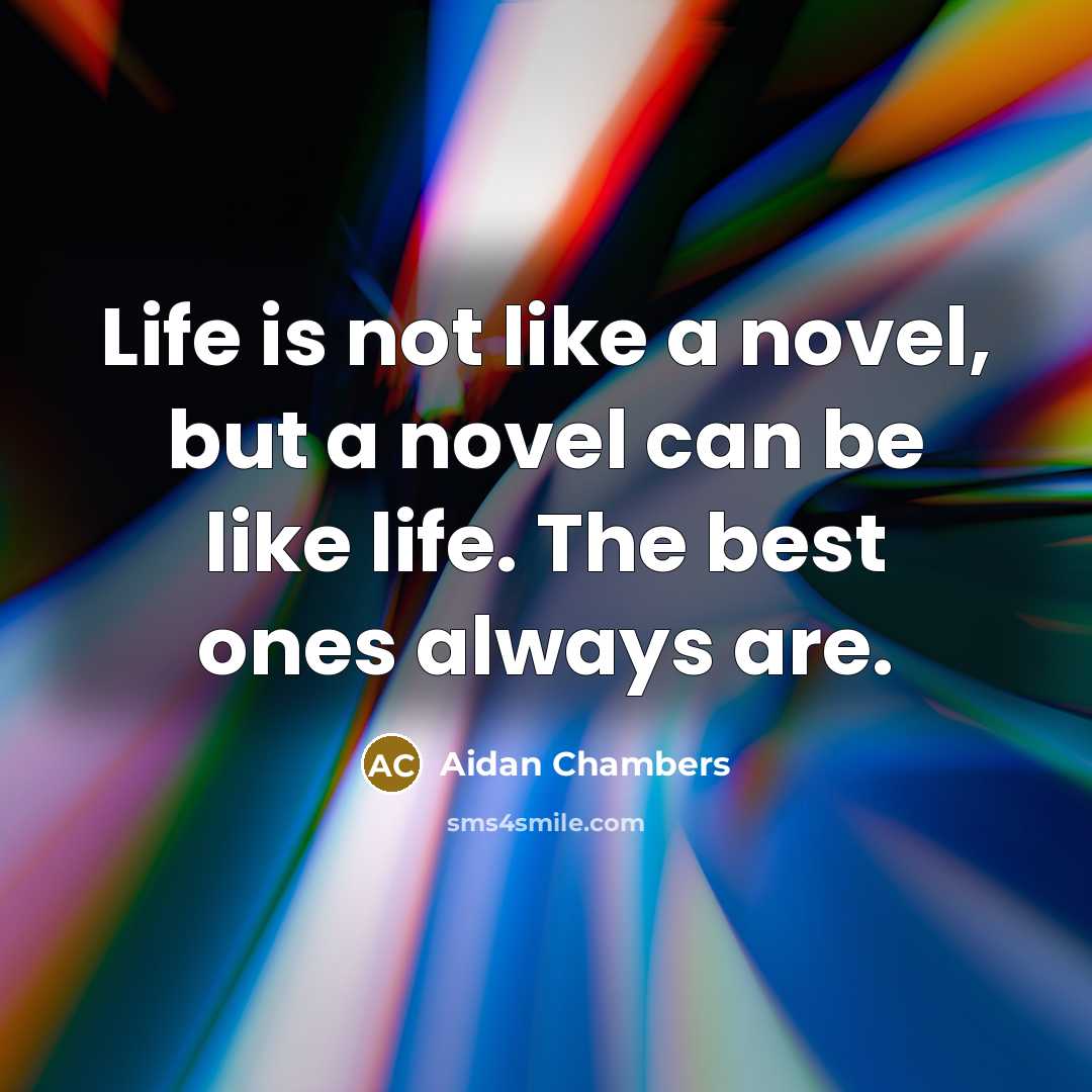 “Life is not like a novel, but a novel can…” quote by Aidan Chambers