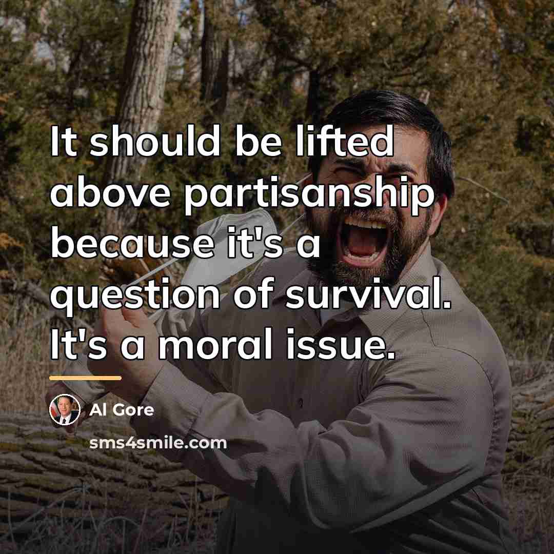 “It should be lifted above partisanship because it's a question…” quote by Al Gore